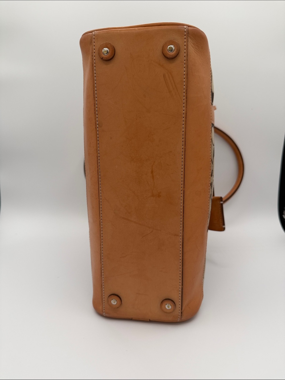 Coach Set Brown and Tan Signature Canvas Shoulder Dome Bag with Wallet 2000 - Picture 6 of 14